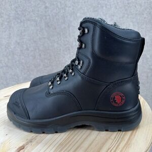 RockRooster Kensinton Mens Black Leather Side Zip Work Safety Boots Size 14 Wide